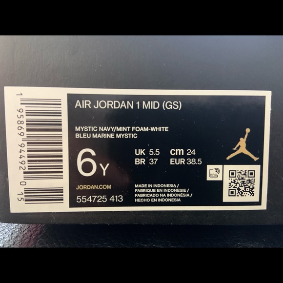 ⛔️ S O L D ⛔️ — Jordan 1 Mid MINT FOAM (GS) — 7Y - Picture 7 of 8